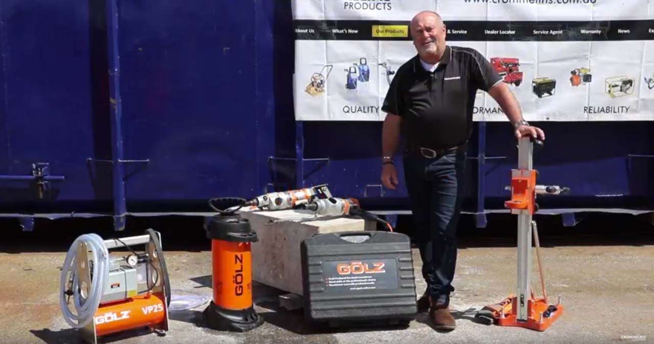 2200whandheldgolzcoredrillfullsetupanddrillingthrough