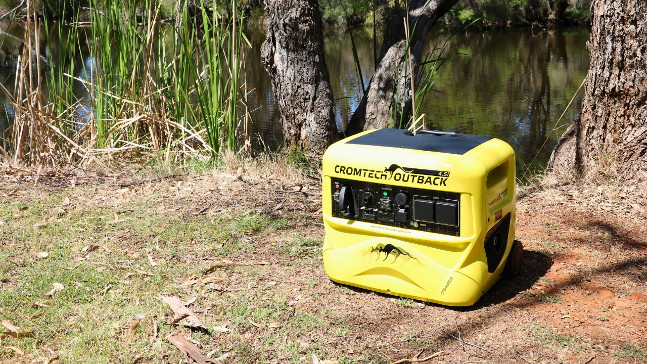 The Cromtech Outback 4.5kW E-Start Inverter Generator adds versatility with a multifunction power pack that serves as a generator startup battery, a power bank, a torch, and even a jump-starter for small vehicles.